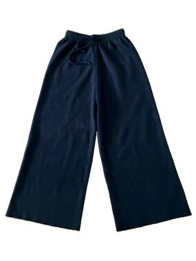 Lucca Cropped Wide Leg  Knit Sweater Stretch Pull On Gaucho Pants Black Size XS.